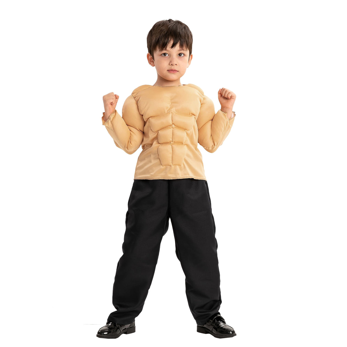 Joyfy Halloween Muscle Costume for Kids, Body Builder Costume Shirt Kids Boys Suit for Halloween Dress-up Party 5-14 Years