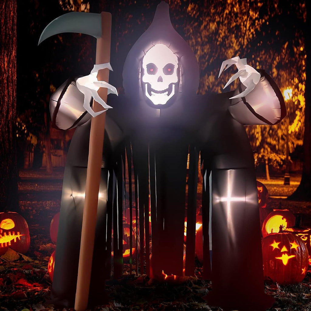 Kalolary 10FT Halloween Inflatable Ghost Archway, Haunted Blow-Up Arch with Built-in LEDs for Outdoor Garden, Lawn, and Yard Party Decorations