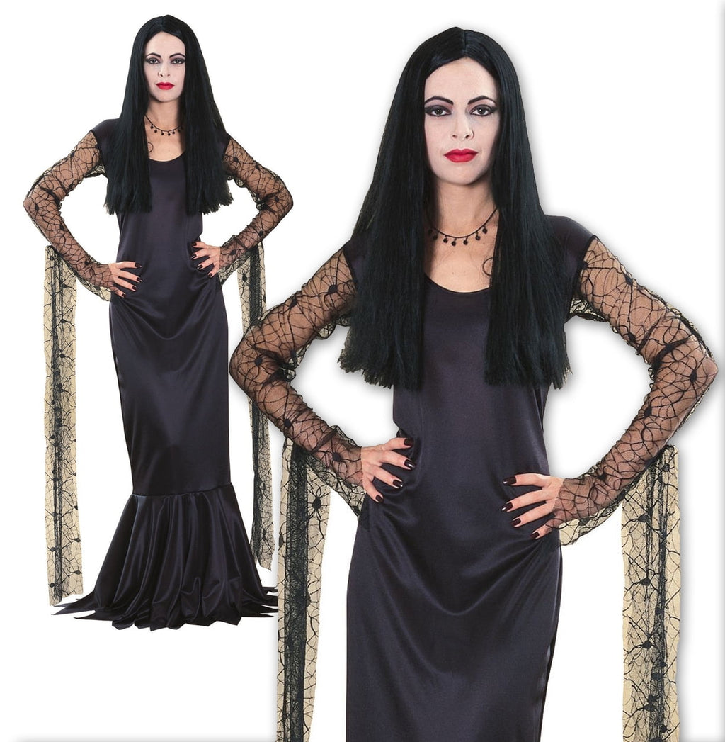 Addams Family Morticia Women's Halloween Fancy-Dress Costume for Adult, L