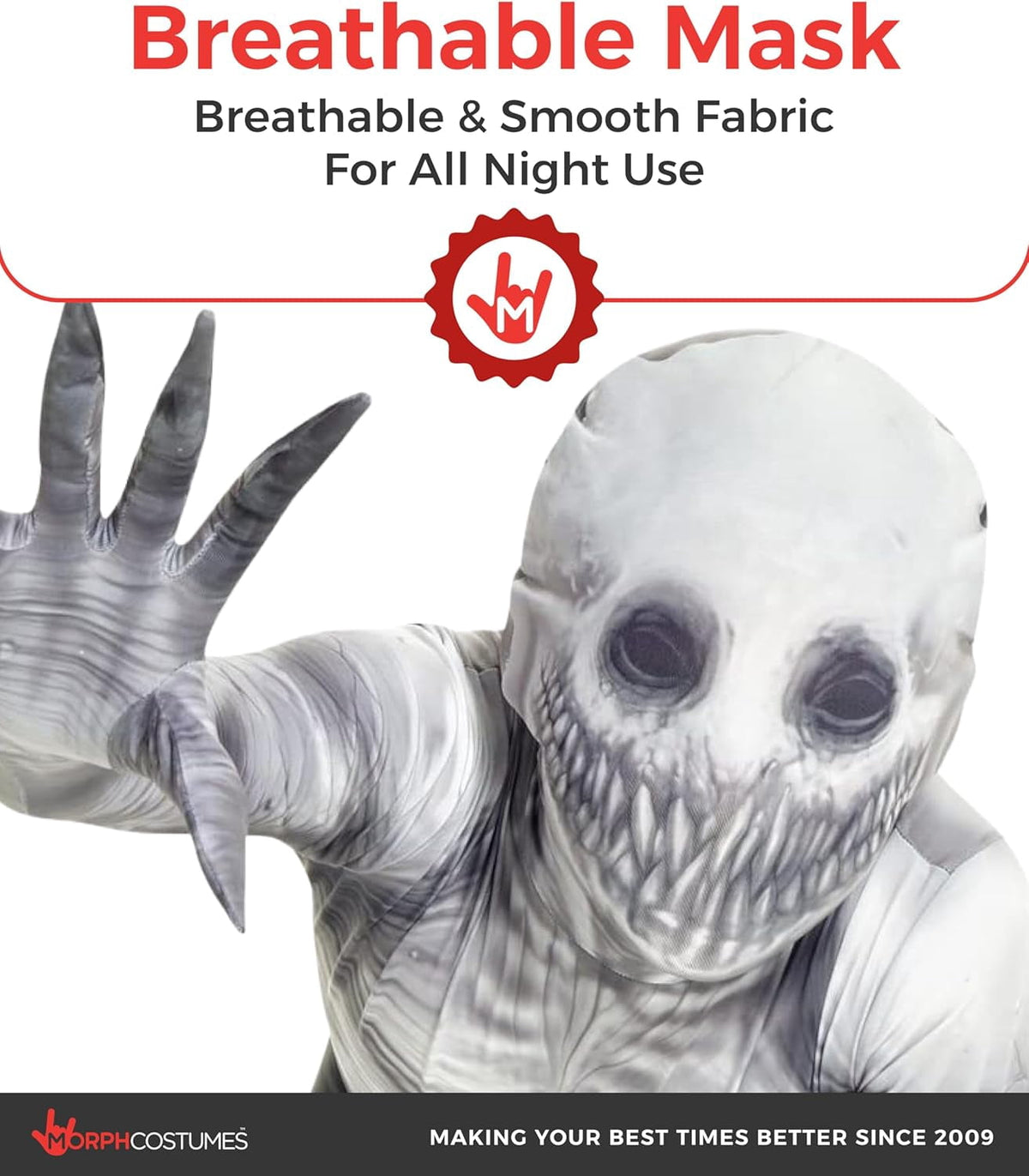 Morphsuits Kids the Rake Morphsuit Boys Girls Creepepasta Halloween Costume Halloween Gray M