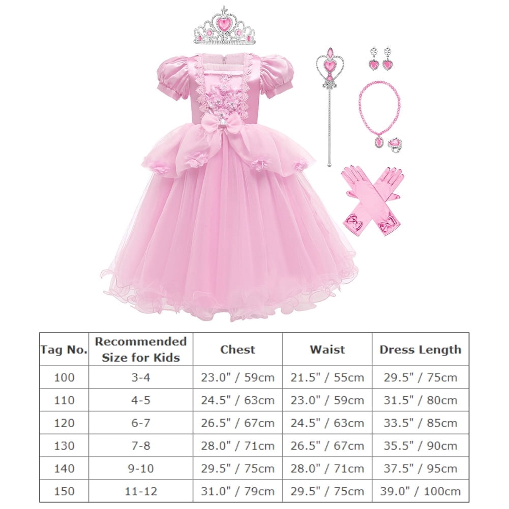 IBTOM CASTLE Little Girls Princess Halloween Cosplay Outfits for Kids Party Fancy Dress up Long Evening Gown 4-5 Years Cinderella Blue