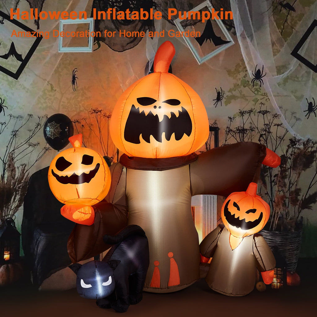 5.7FT Inflatable Halloween Inflatable Crawling Green Ghost with Tombstone Built-in LED Lights Inflatable LED Lights Blow Up Yard Decoration