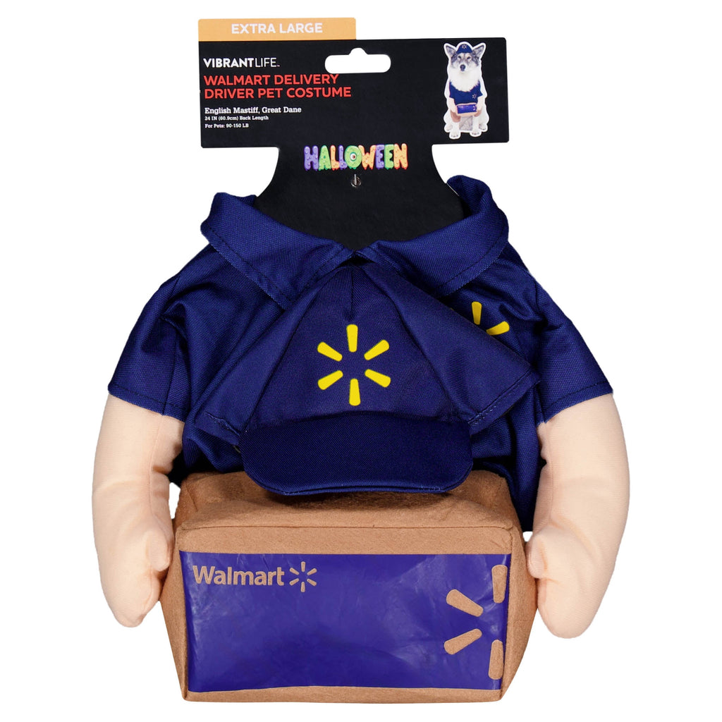 Vibrant Life Halloween Walmart Delivery Driver Costume for Dogs, Multicolor, XL
