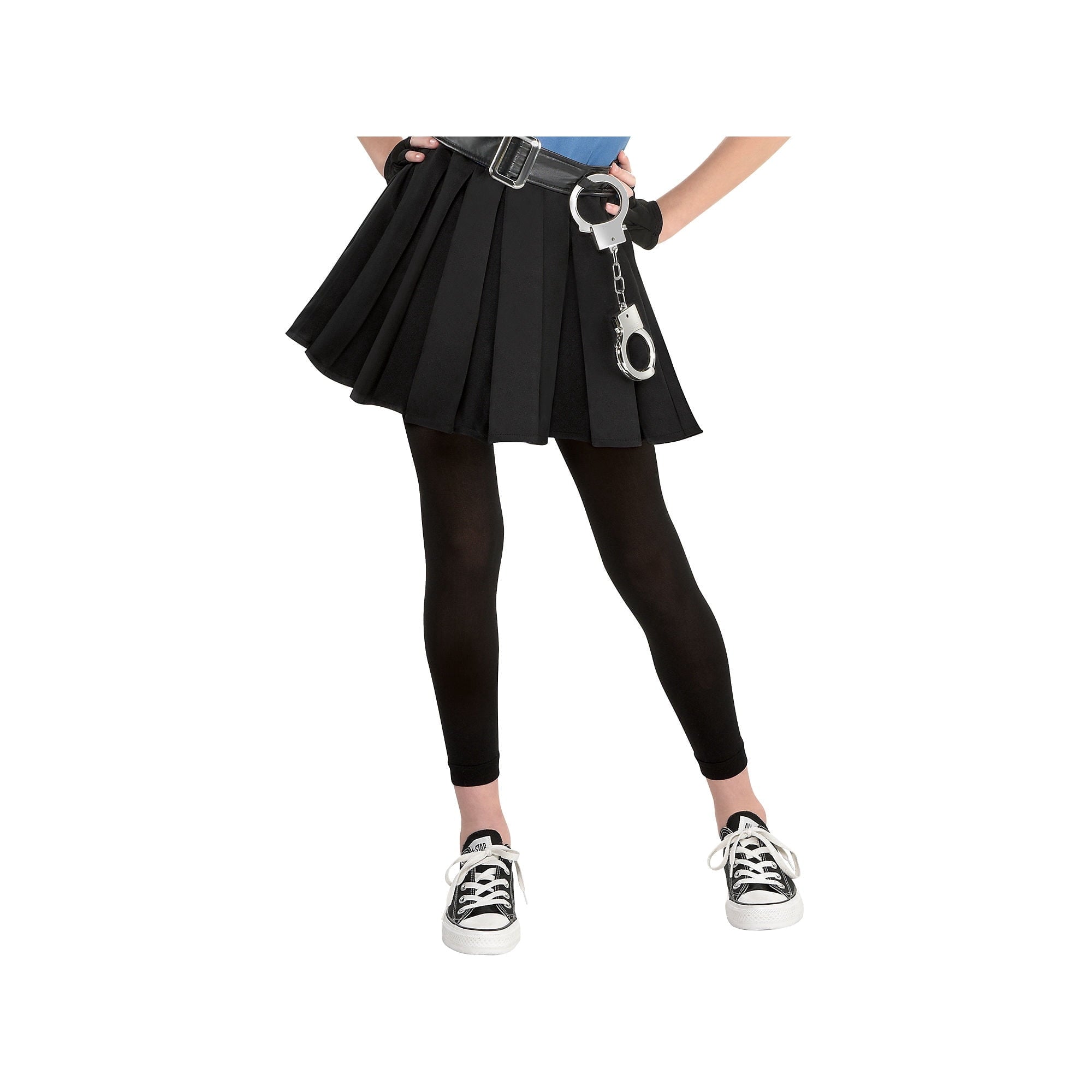 Cop Cutie Costume Set (X-Large 14-16) - Includes Dress, Hat, Belt, Fingerless Gloves, Footless Tights, Handcuffs - Perfect for Costume Parties & Halloween Fun