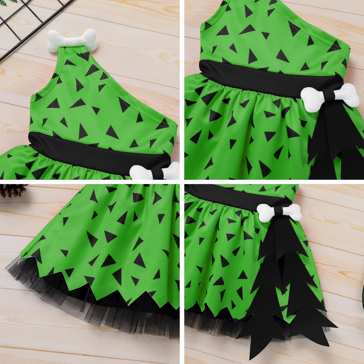 Kids Baby Bam Bam Costume Flintstone Costume Caveman Cavegirl Historical Stone Age Themed Birthday Outfit for Girls Boys Halloween Cosplay Dress Up Photo Shoot 2-3 Years Girl - Orange