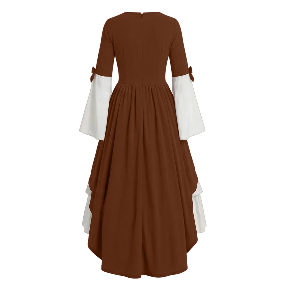 Gothic Dresses for Women Medieval Renaissance Halloween Costume Lace Up Corset High Low Ruffle Hem Square Neck Vintage Gown