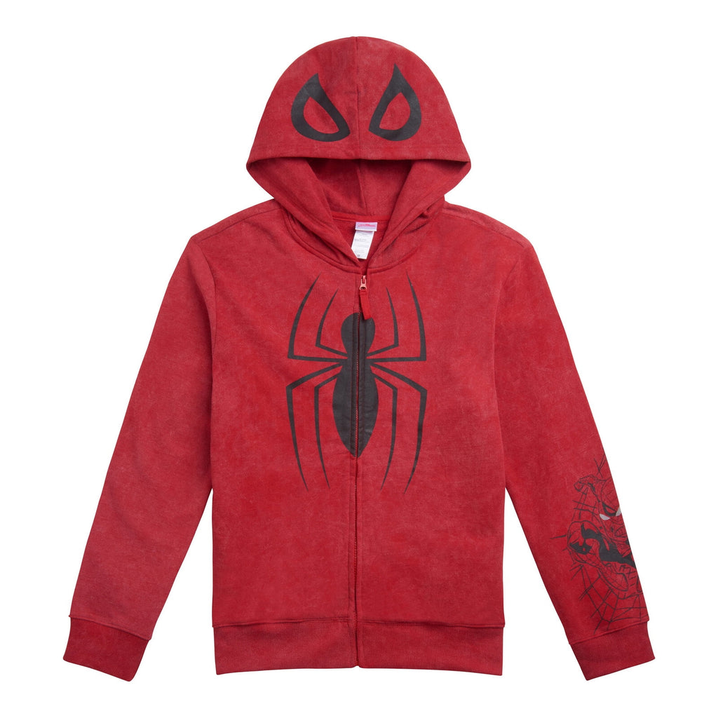 Marvel Spider-Man Adult Men or Women Cosplay Fleece Zip-Up Hoodie Miles Morales Charcoal