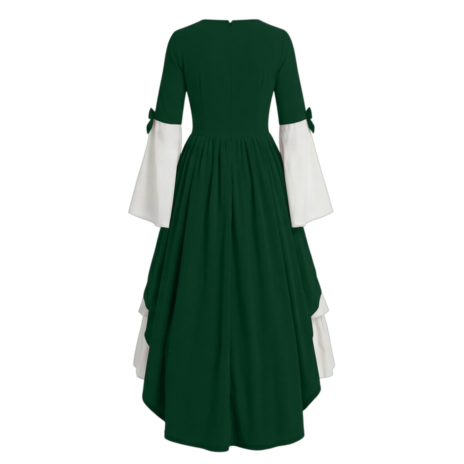 Gothic Dresses for Women Medieval Renaissance Halloween Costume Lace Up Corset High Low Ruffle Hem Square Neck Vintage Gown