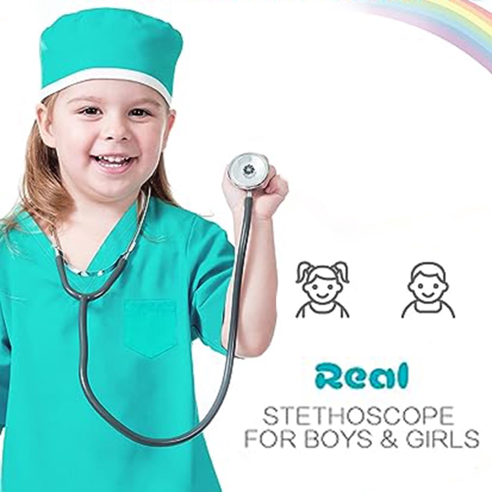 Style-Carry Doctor Role Play for Kids come with scrubs pants and accessories, suitable for boys and girls aged 3 4 5 years old