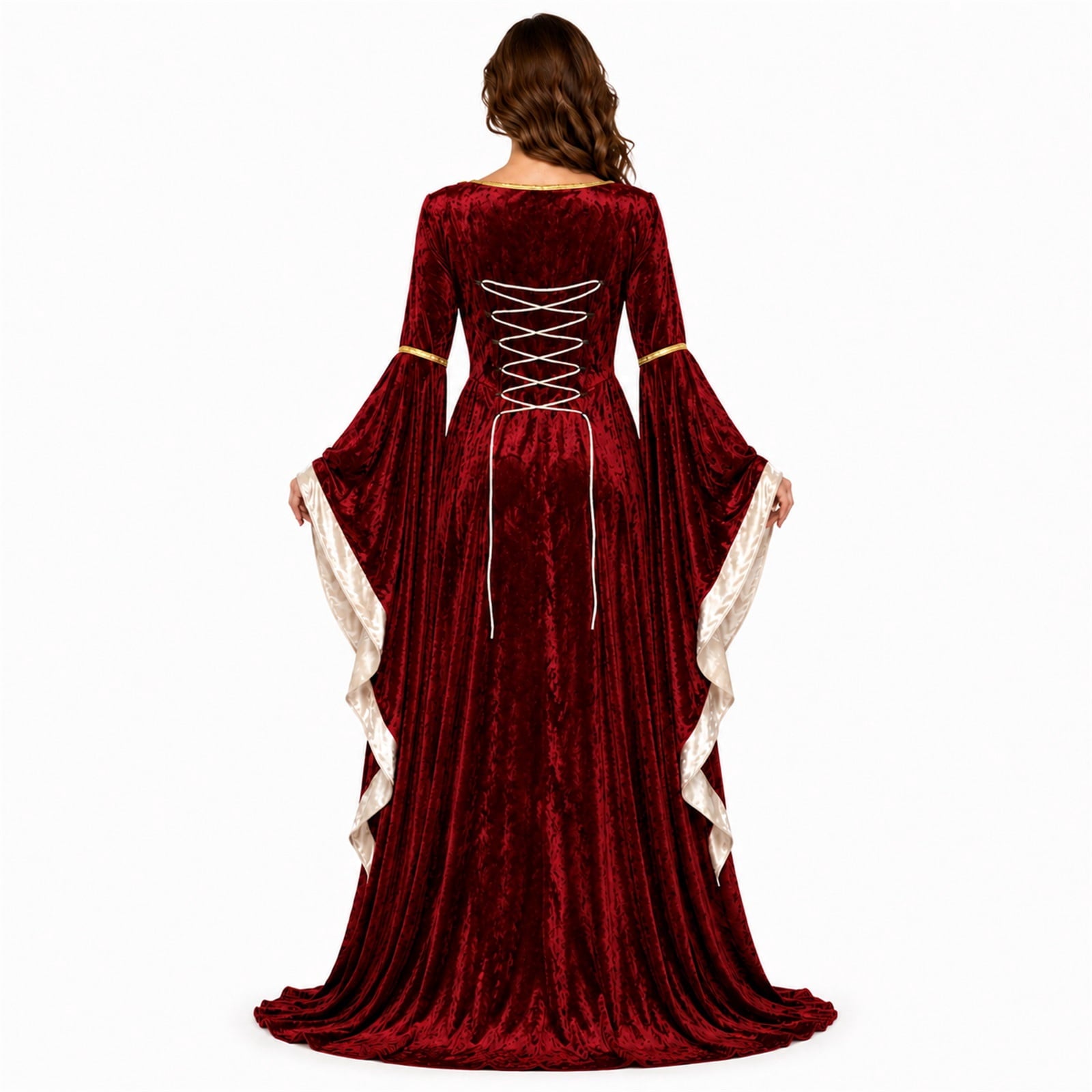 Witch Dress for Women Costume Halloween Vampire Dress 2026 Gothic Witch Costume Women Renaissance Medieval Velvet Outfit Cosplay Party White S