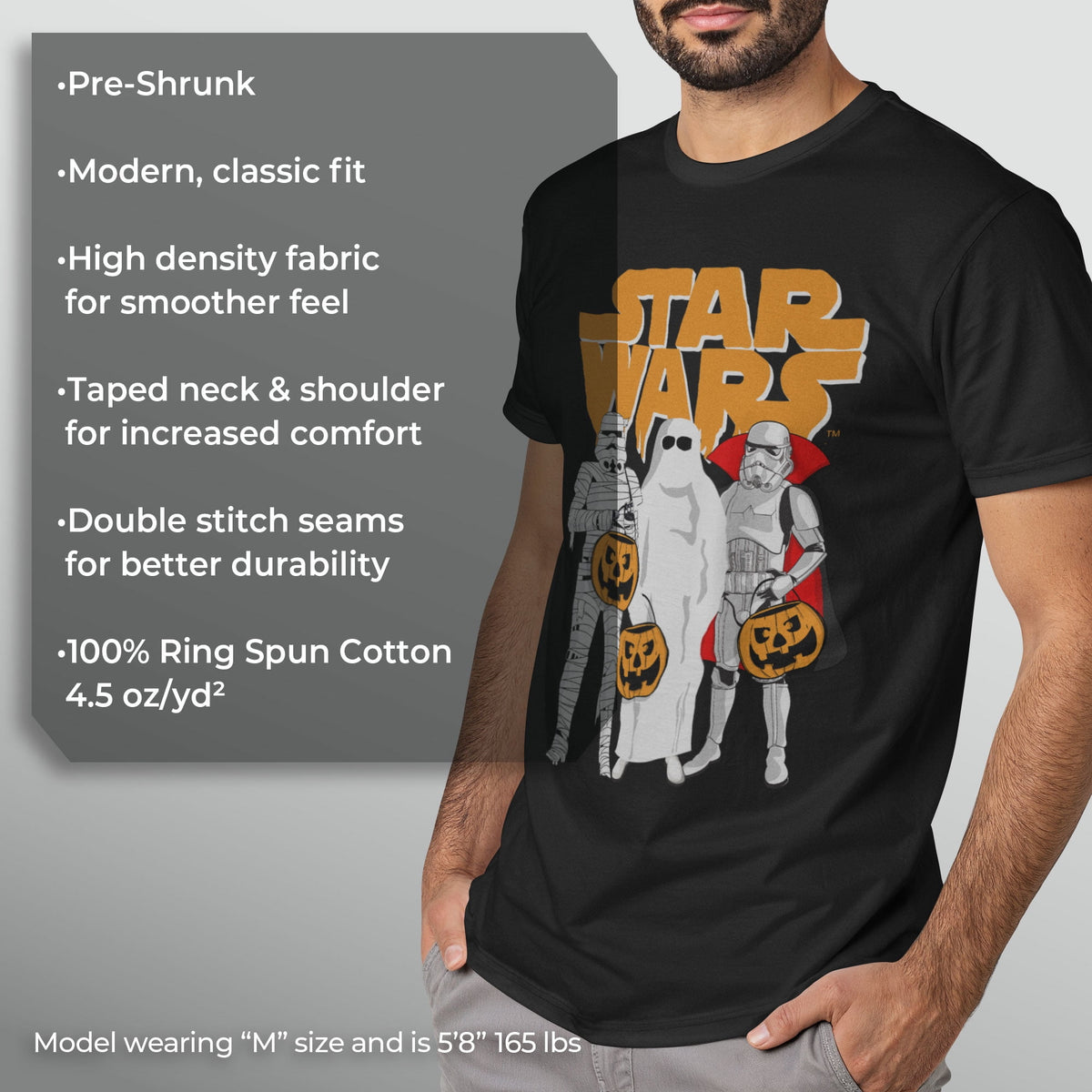Men's Star Wars Trio Costumes Halloween Logo Tee Color: Black Size: L