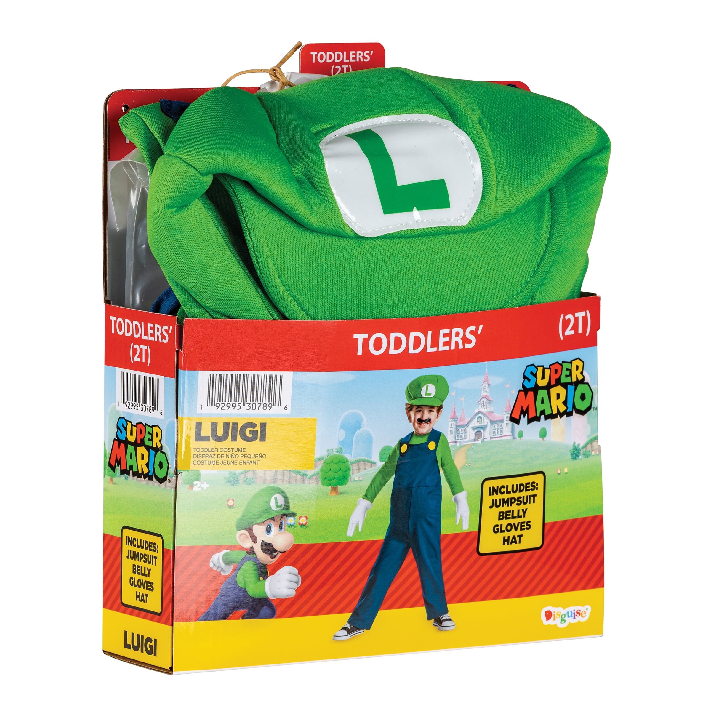 Nintendo Super Mario Bros. Luigi Halloween Costume for Children, Toddlers Size 2T, by Disguise