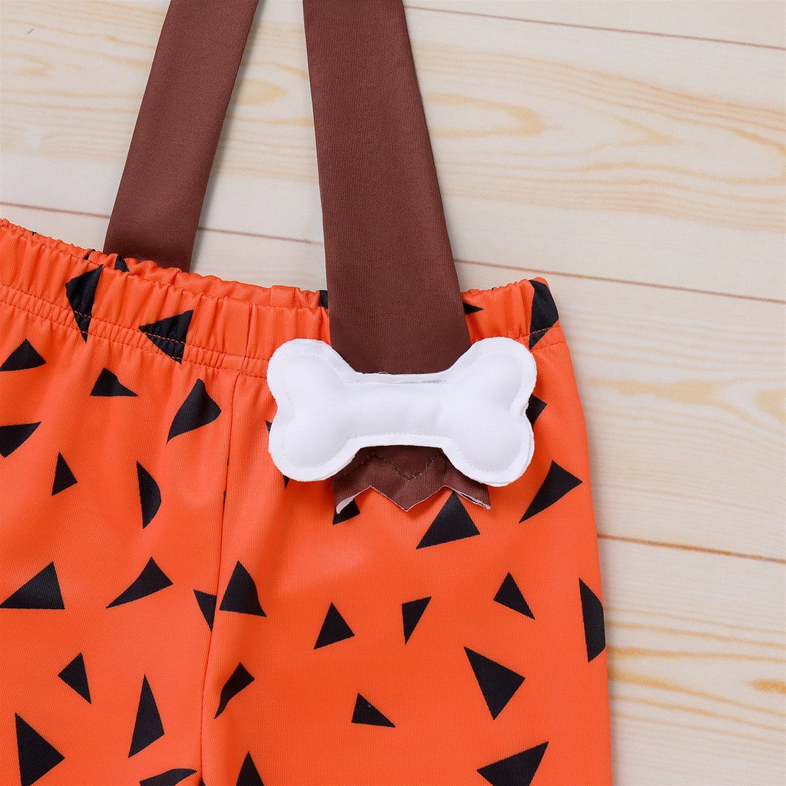 Kids Baby Bam Bam Costume Flintstone Costume Caveman Cavegirl Historical Stone Age Themed Birthday Outfit for Girls Boys Halloween Cosplay Dress Up Photo Shoot 2-3 Years Girl - Orange