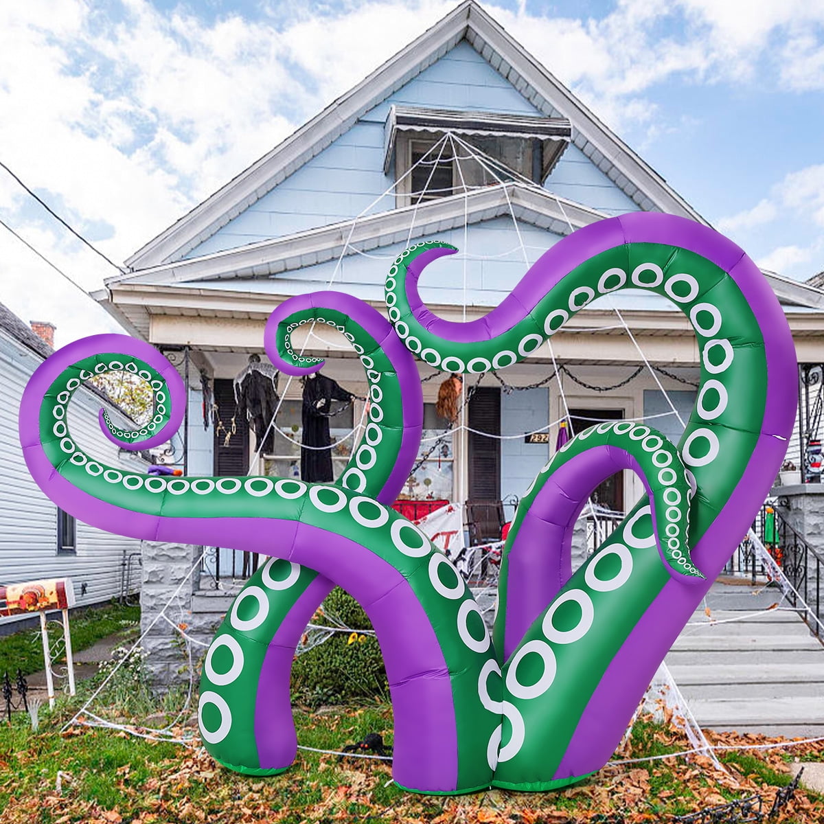 GOOSH Halloween Inflatables 7.2 FT Octopus Tentacles Inflatable with Built-in LEDs, Halloween Inflatable Octopus Blow Up Octopus Tentacles, Outdoor Halloween Decorations Clearance for Holiday Party