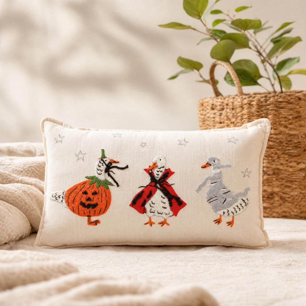 Halloween Ghost Reading Book Throw Pillow Cover, Spooky Library Bookshelf Skull Candlestick Decorative Pillowcase, Retro Halloween Cushion Cover