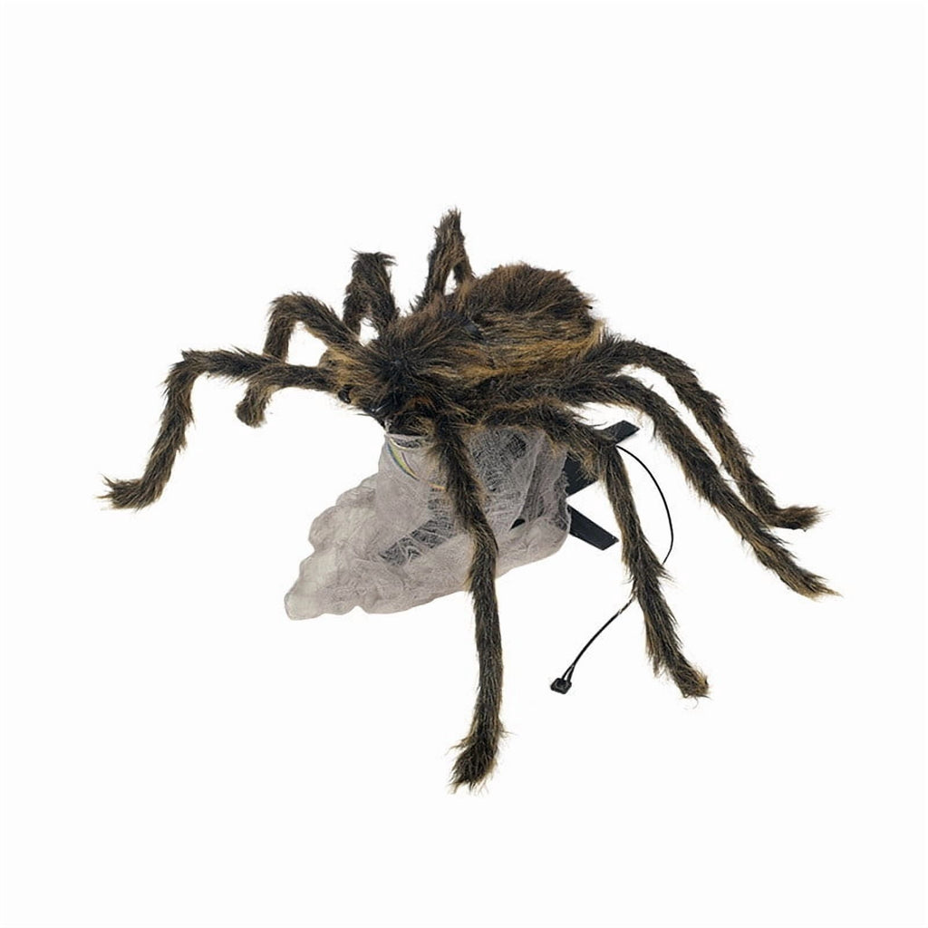 ShaoXinWan Halloween Jumping Furry Spider Prank Prop, Sound Light Activated Scary Animated Decor, Spooky Yard Ornament for Porch, Party, Spooky Mansion Layout