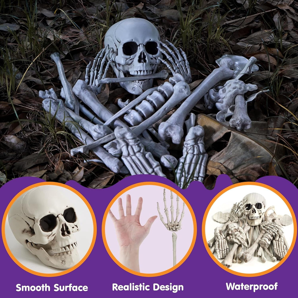 Joyfy 2 Pcs Duck Skeleton Halloween Decoration,4.5 Inch Posable Plastic Animals Halloween Skeleton for Indoor Outdoor Halloween Decorations,Haunted House Party Props