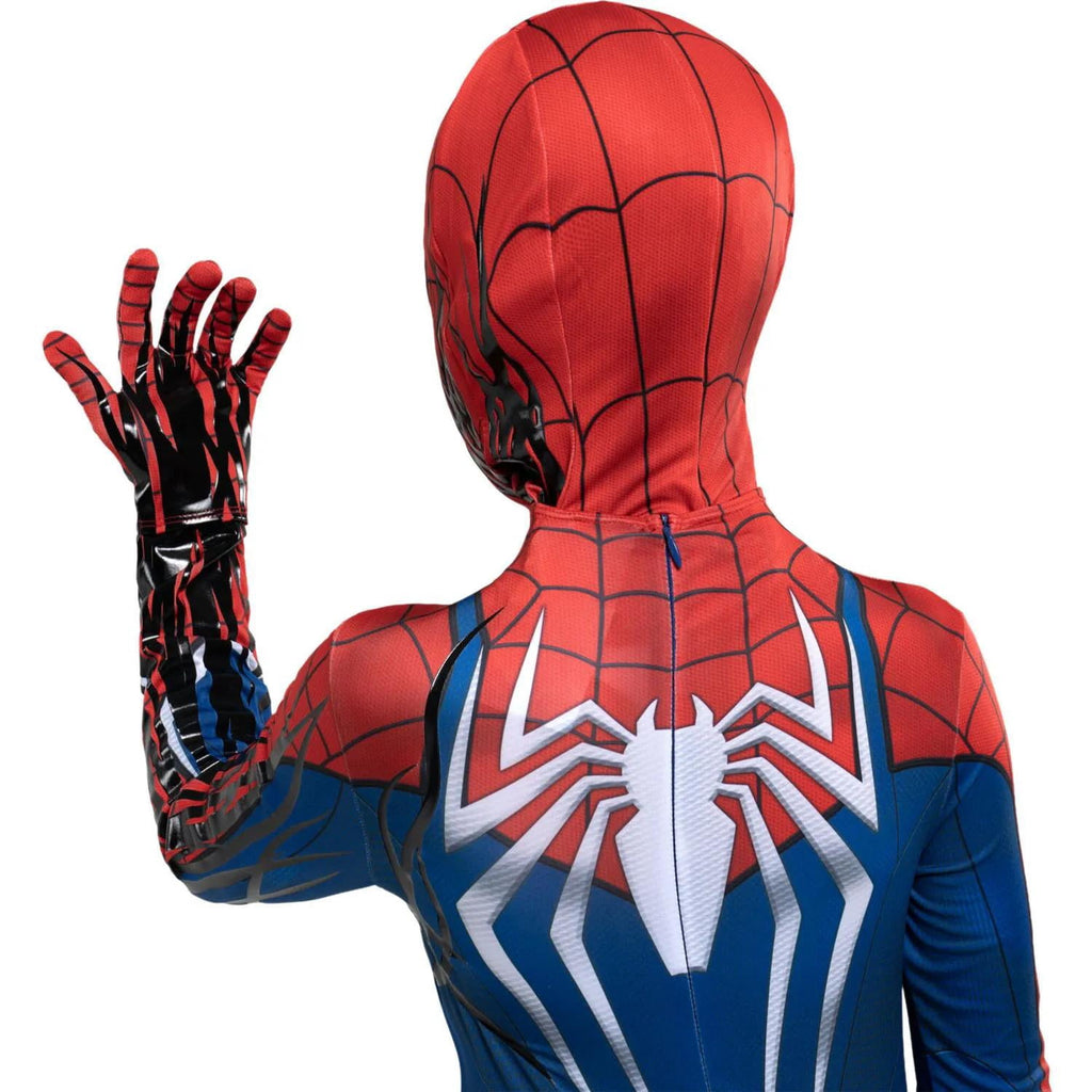 Jazwares Boys' Zentai Marvel Spider-Man 2 Advanced Suit 2.0 Symbiote Takeover Costume - Size 8-10 - Red