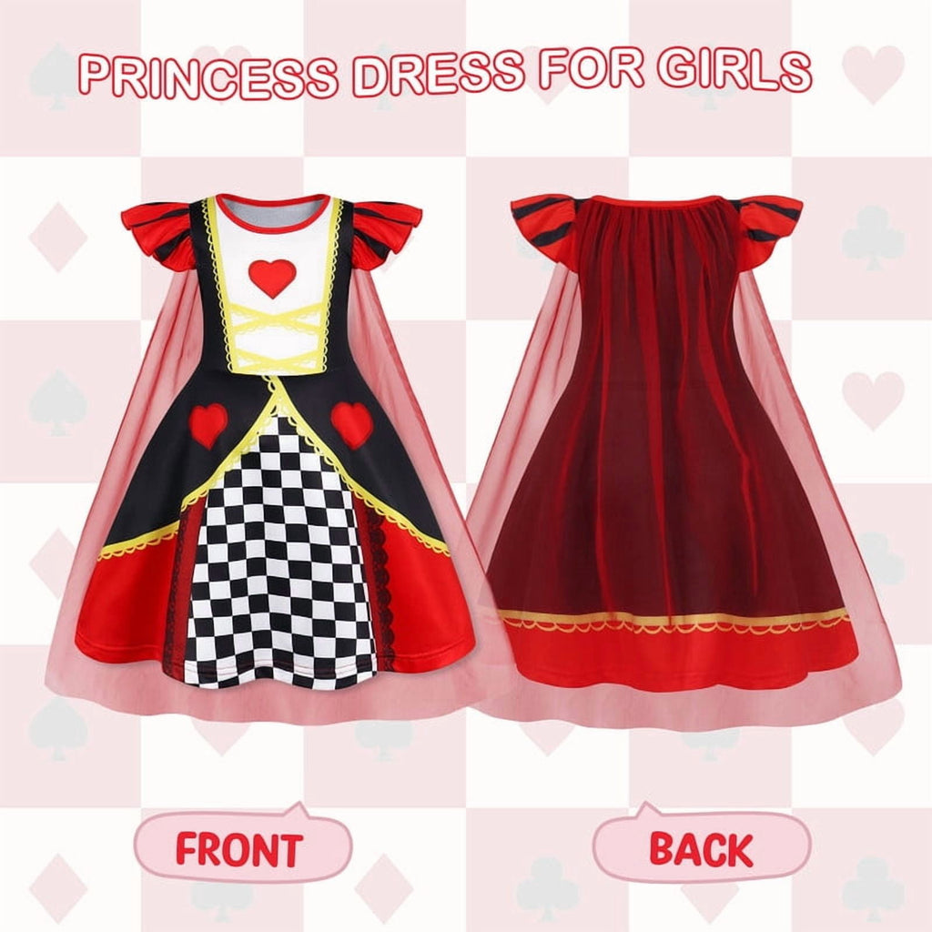 Benylion Girls Ice Princess Dress Halloween Cosplay Costumes With Tulle Cape Kids Birthday Party Dress up Outfit for 7-8 Years