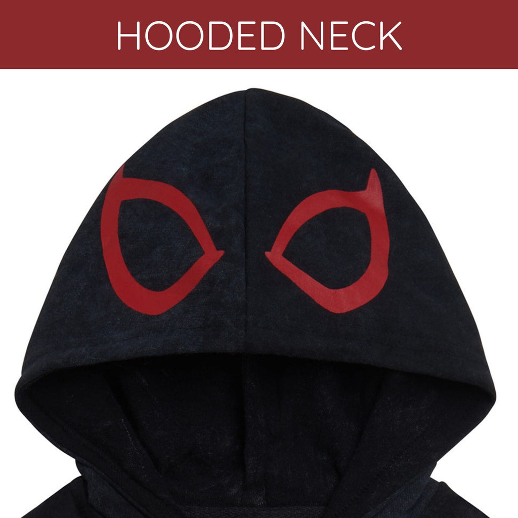 Marvel Spider-Man Adult Men or Women Cosplay Fleece Zip-Up Hoodie Miles Morales Charcoal