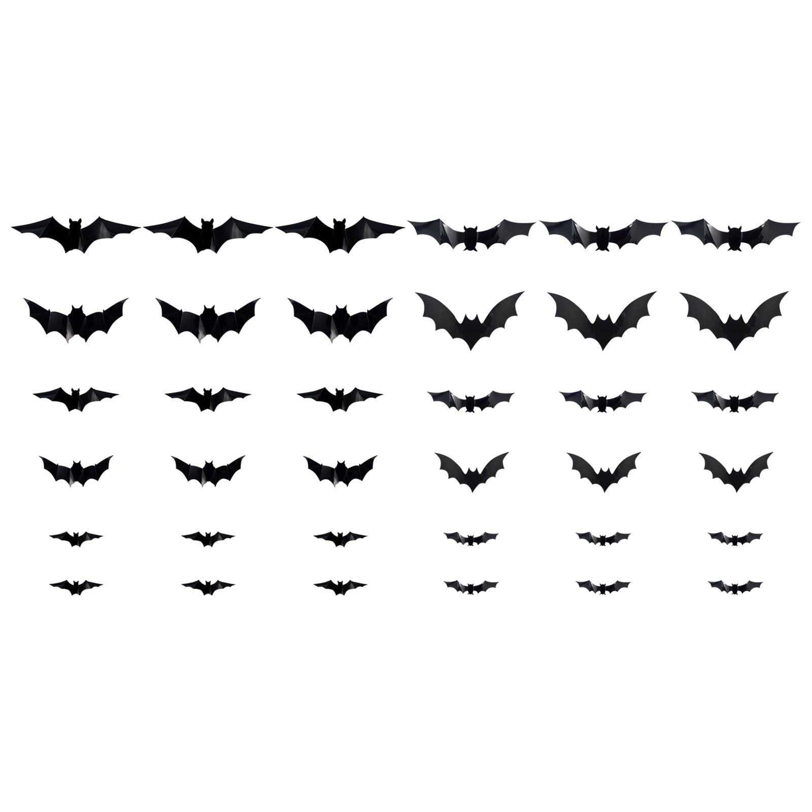 CQHVKQ 60 PCS Halloween Bats Decorations, Realistic 3D LED Bats Wall Stickers Decor, Assorted Size Removable Lighted PVC Bats DIY Wall Sticker for Halloween Party, Bedroom, Home, Indoor and Outdoor