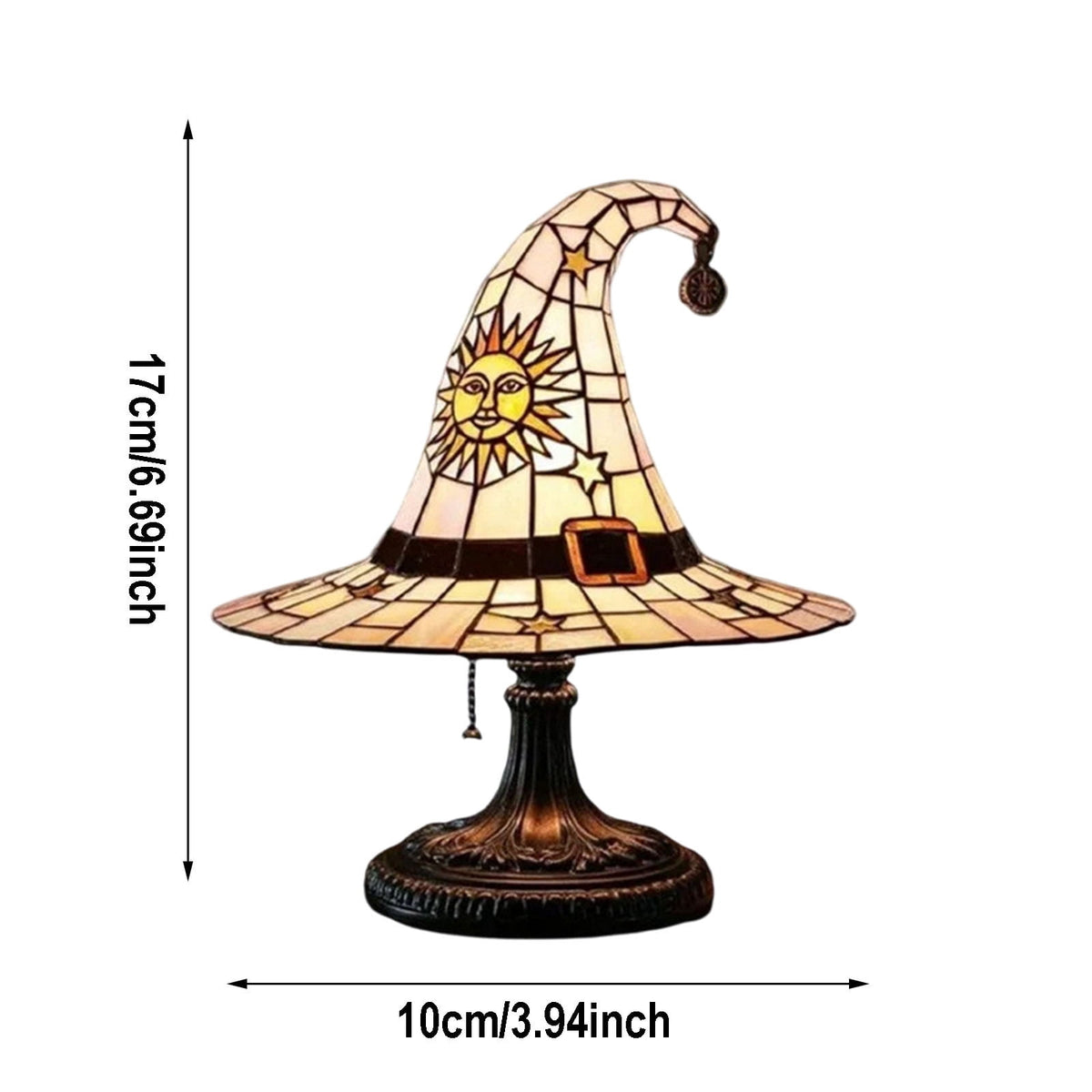 Clearance Halloween Table Lamp Decorations, Witch Hat Lamp Gifts - Handcrafted Retro Resin Witch Lamp, USB Powered Gothic Wizard Hats Night Light, Home Decor Accent Lamps for Bedroom