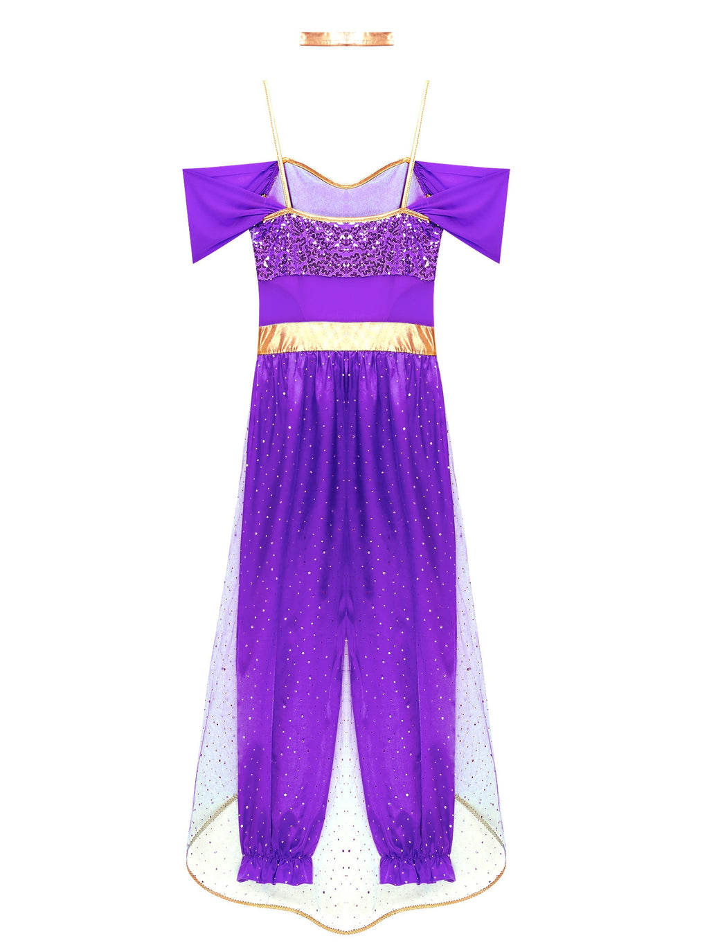 YiZYiF Women's Arabian Princess Dance Costume Halloween Party Fancy Dress Shiny Belly Dance Jumpsuit Turquoise B 4XL