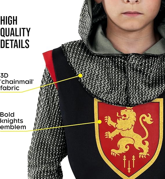Morph King Knight Costume Boys Halloween Costume for Boy Black Small