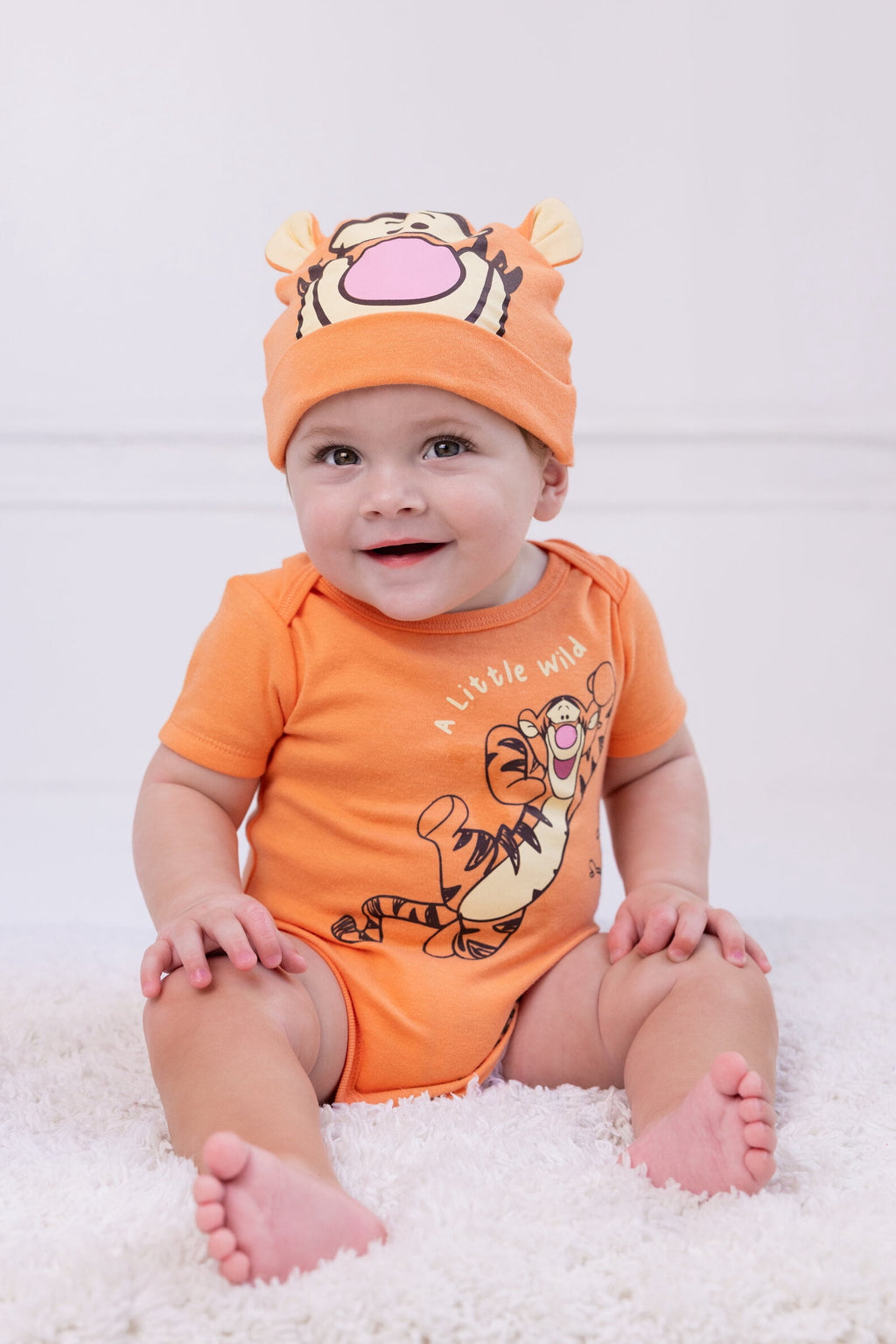 Disney Winnie the Pooh Baby Boy or Girl 2-Piece Cosplay Bodysuit and Hat Set Light Blue Eeyore