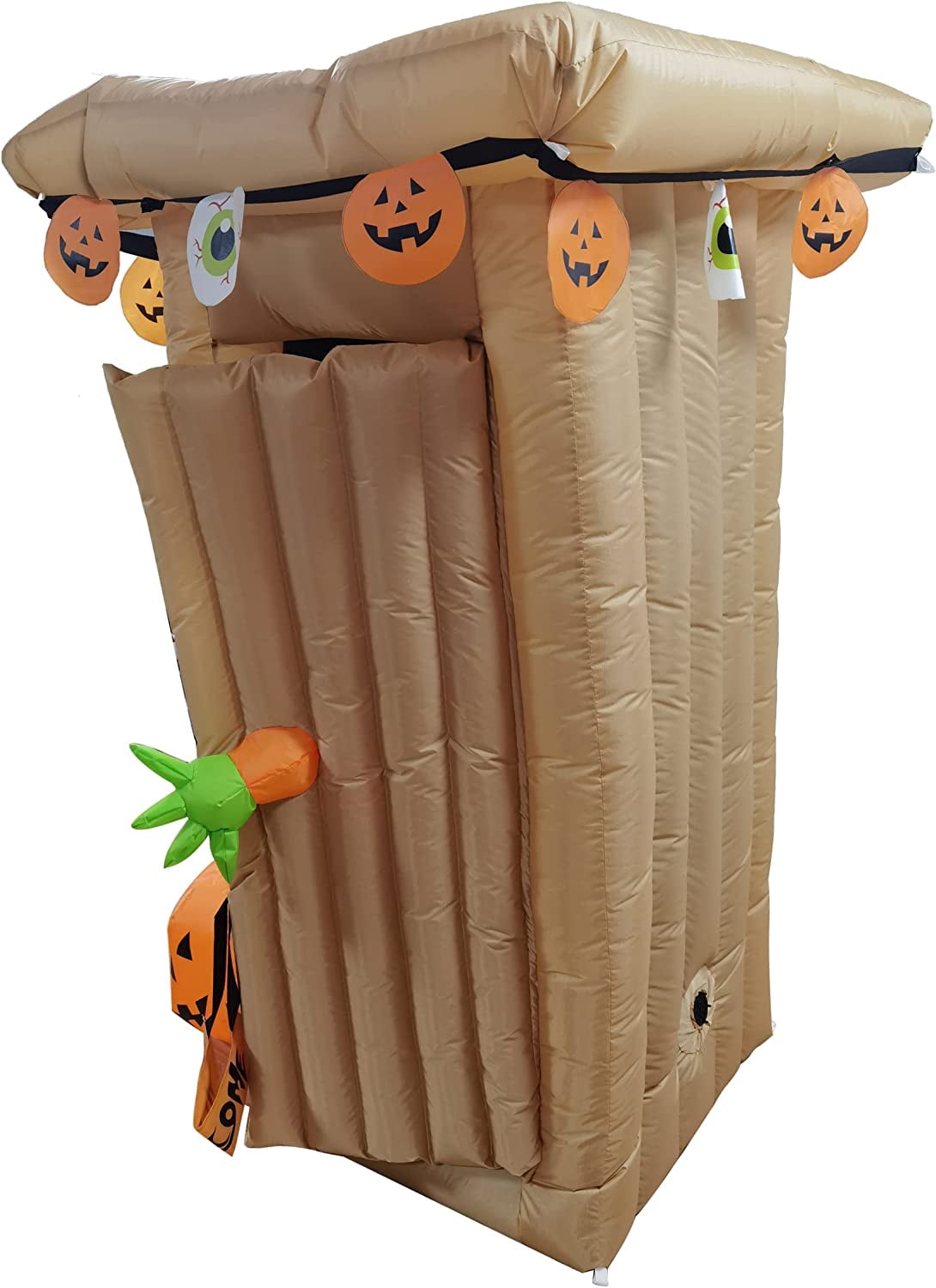 6FT Halloween Animated LED Inflatable Spooky Outhouse with Monster Holiday Yard Decoration