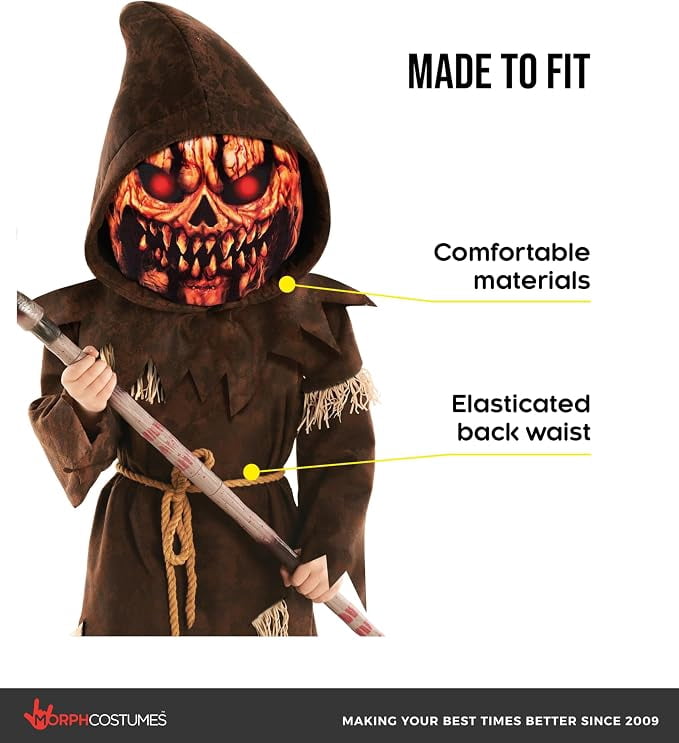 Morph Pumpkin Monster Brown Fork Costume Boys Halloween Costume for Boy Brown Large
