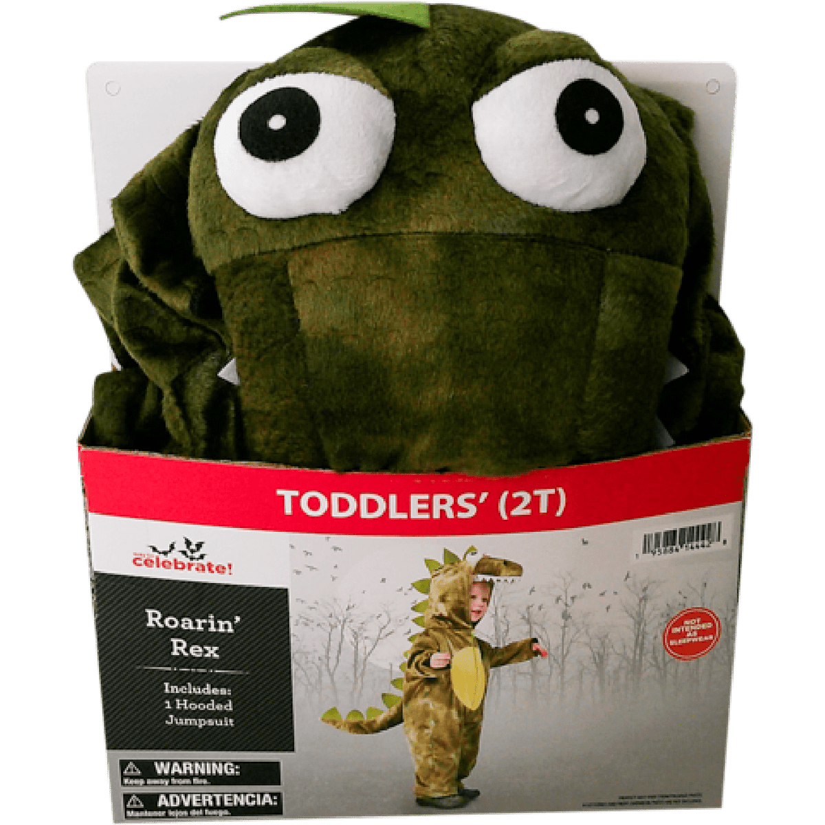 Roaring Rex Halloween Costume for Toddler, Size 3- 4T, by Way to Celebrate