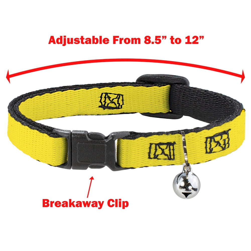 Disney Breakaway Cat Collar With Bell, Plastic Clip, Easy Adjustable, Jack Expressions Ghosts In Cemetery Purples Grays White, 8.5 to 12 Inches 0.5 Inch Wide