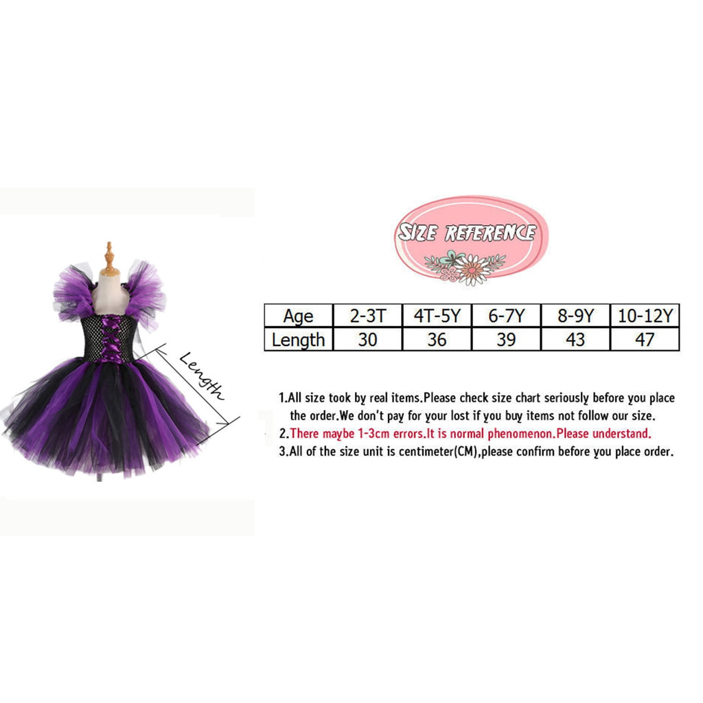 CHOYURME CHONYURM Girls Halloween Witch Costume with Witch Hat and Magic Brooms for 2-12 Years