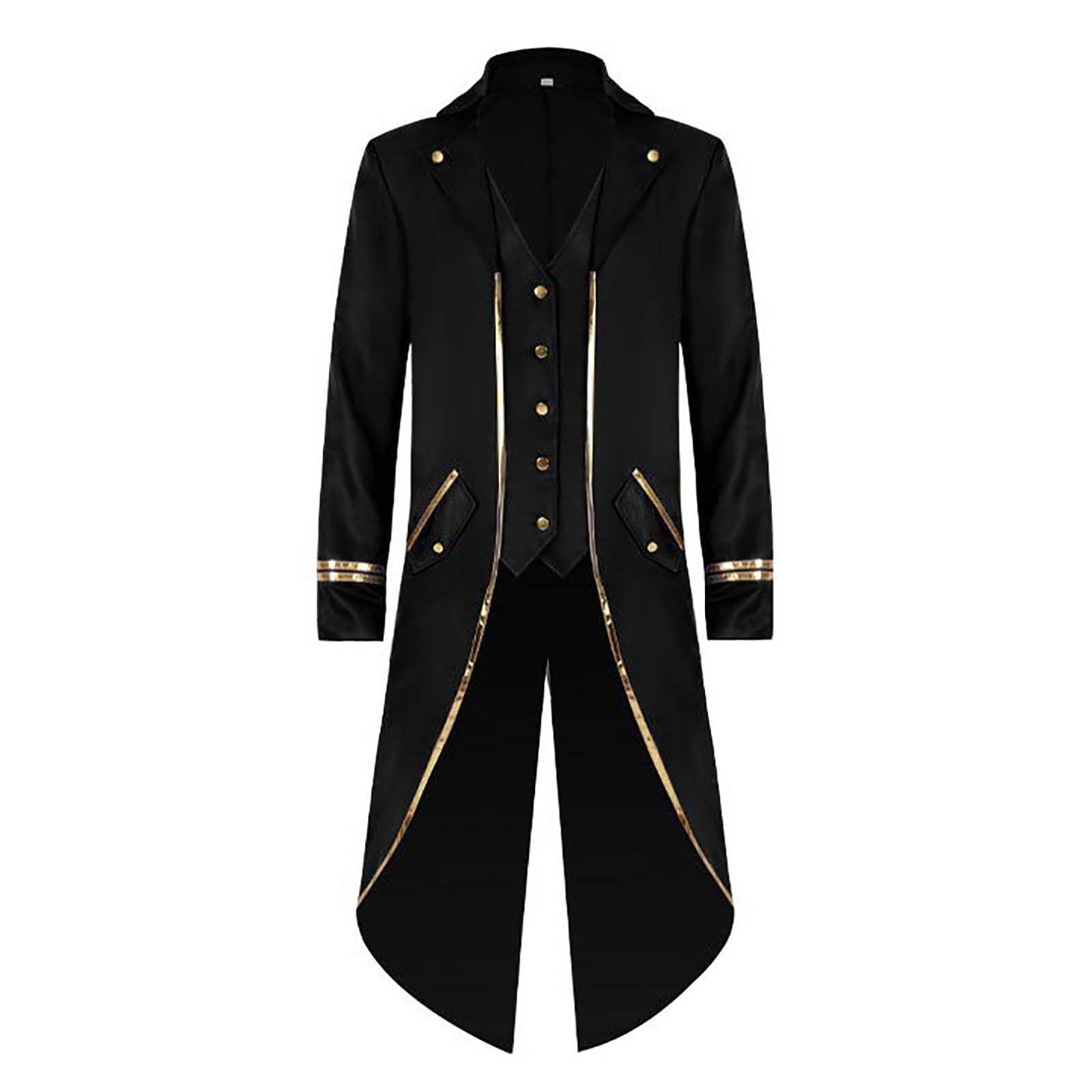 Men Clearance LYXSSBYX Mens Jackets Fall Fashion Halloween Men's Costume Men's Mid Length Retro Tuxedo Costume