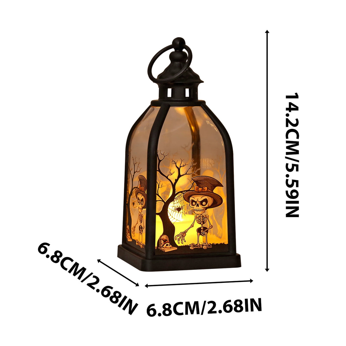 Cheapark Halloween Lanterns Decorations, Battery Operated Black Pumpkin Witch Lanterns, Flickering Light For Indoor Party Home Decor