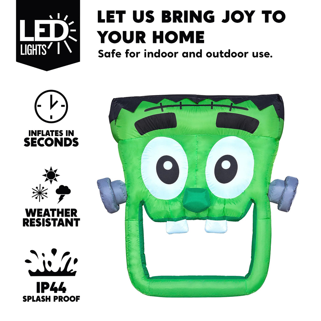 Joyfy 6 FT Halloween Inflatable Haunted Castle Decoration,Trunk or Treat Car Decorations Kit Ghost and Pumpkin with Built-in LED Light for Halloween Party Indoor,Outdoor,Yard,Garden Decor