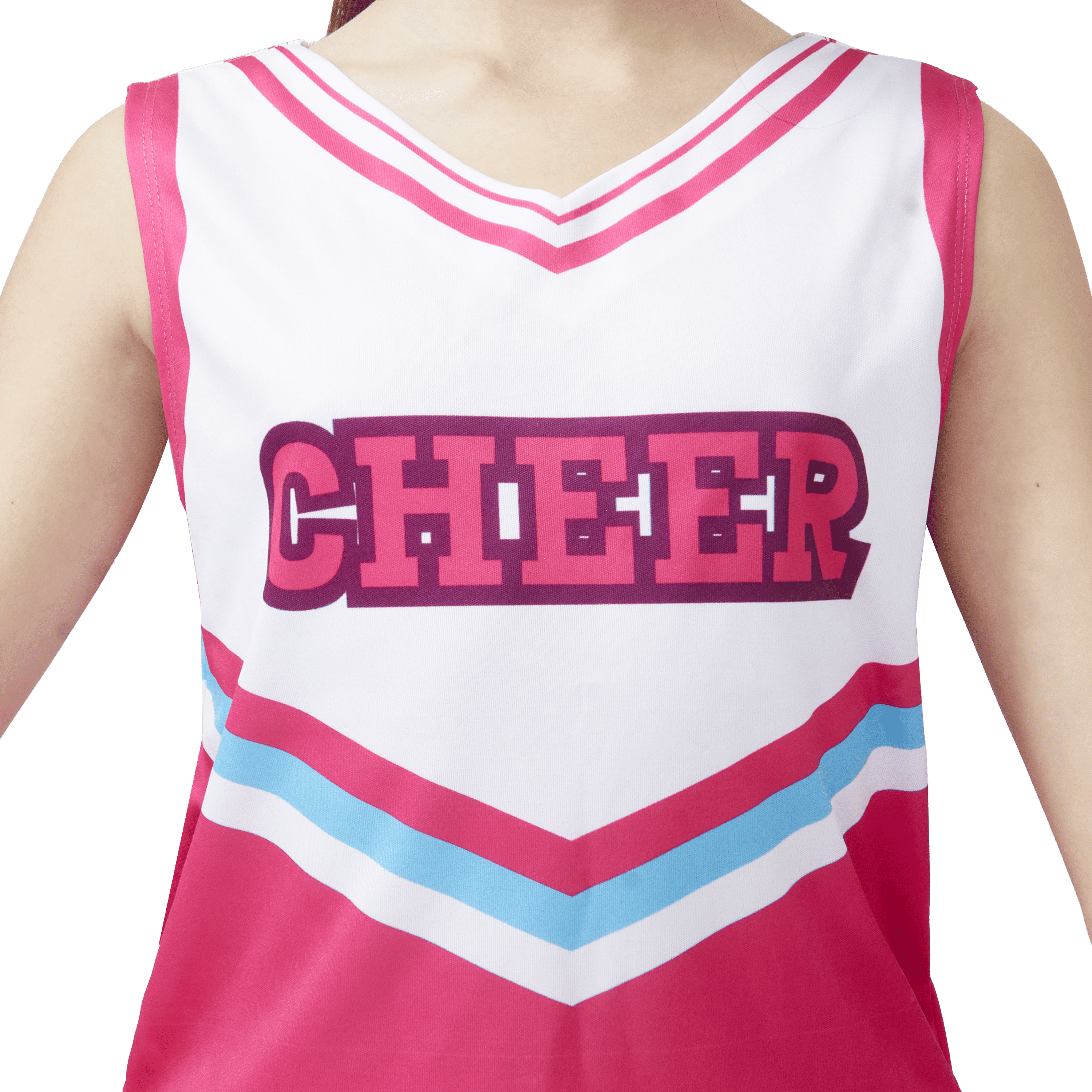 Joyfy Cheerleader Costume for Girls, Halloween Cute Cheer Uniform Outfit with Accessories for Kids Halloween High School Cheerleader Dress Up Costumes