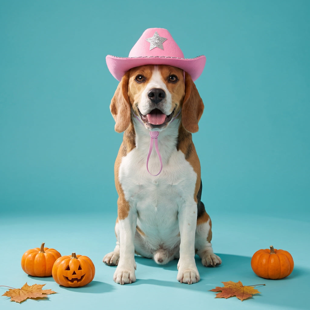 Vibrant Life Halloween Cowboy Hat Costume for Dogs and Cats, Pink, XS/S