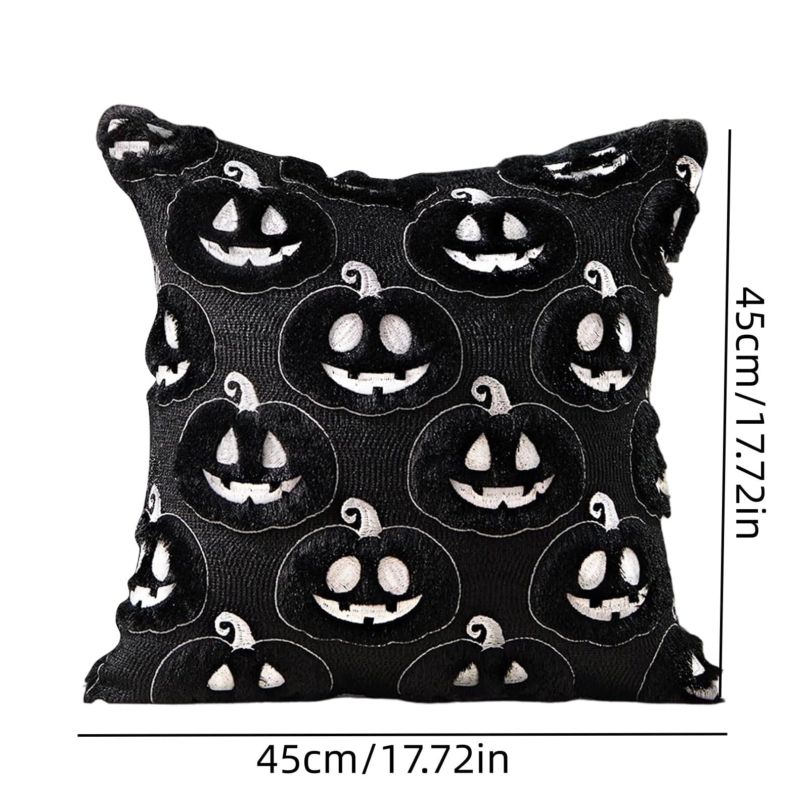 Halloween Ghost Reading Book Throw Pillow Cover, Spooky Library Bookshelf Skull Candlestick Decorative Pillowcase, Retro Halloween Cushion Cover