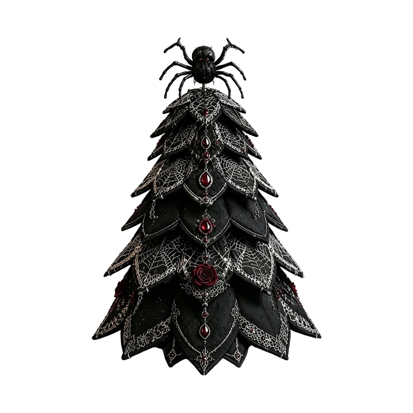 2026 Moonlit Black Cat DIY Halloween Quilted Fabric Tree Kit - Patchwork Fabric Halloween Tabletop Tree, Autumn Mantel Ornament for Adult Rustic Farmhouse Seasonal Display