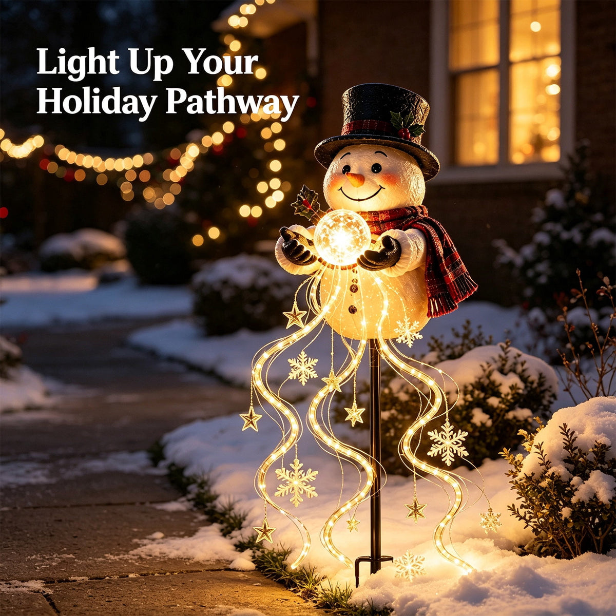 Halloween Witch Cauldron Garden Stake Lights, 2.7Ft LED Color Waterfall-Style Light Flow Flying Witch Garden Stake, Waterproof Weather Resistant Projector Lights for Outdoor Yard, Lawn, Pathway