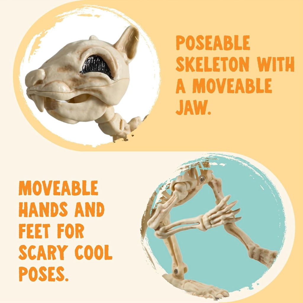 Joyfy 2 Pcs Duck Skeleton Halloween Decoration,4.5 Inch Posable Plastic Animals Halloween Skeleton for Indoor Outdoor Halloween Decorations,Haunted House Party Props