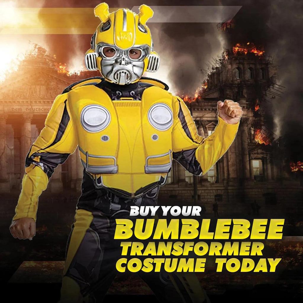 Disguise Kid's Transformers Bumblebee Muscle Jumpsuit Costume, Size 10-12