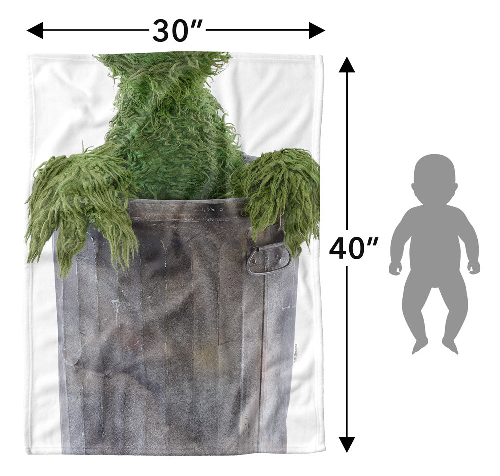 Sesame Street Soft Fleece Baby Blanket for Infant Toddler, All Season Cozy Crib Throw 30"x40" Oscar Costume