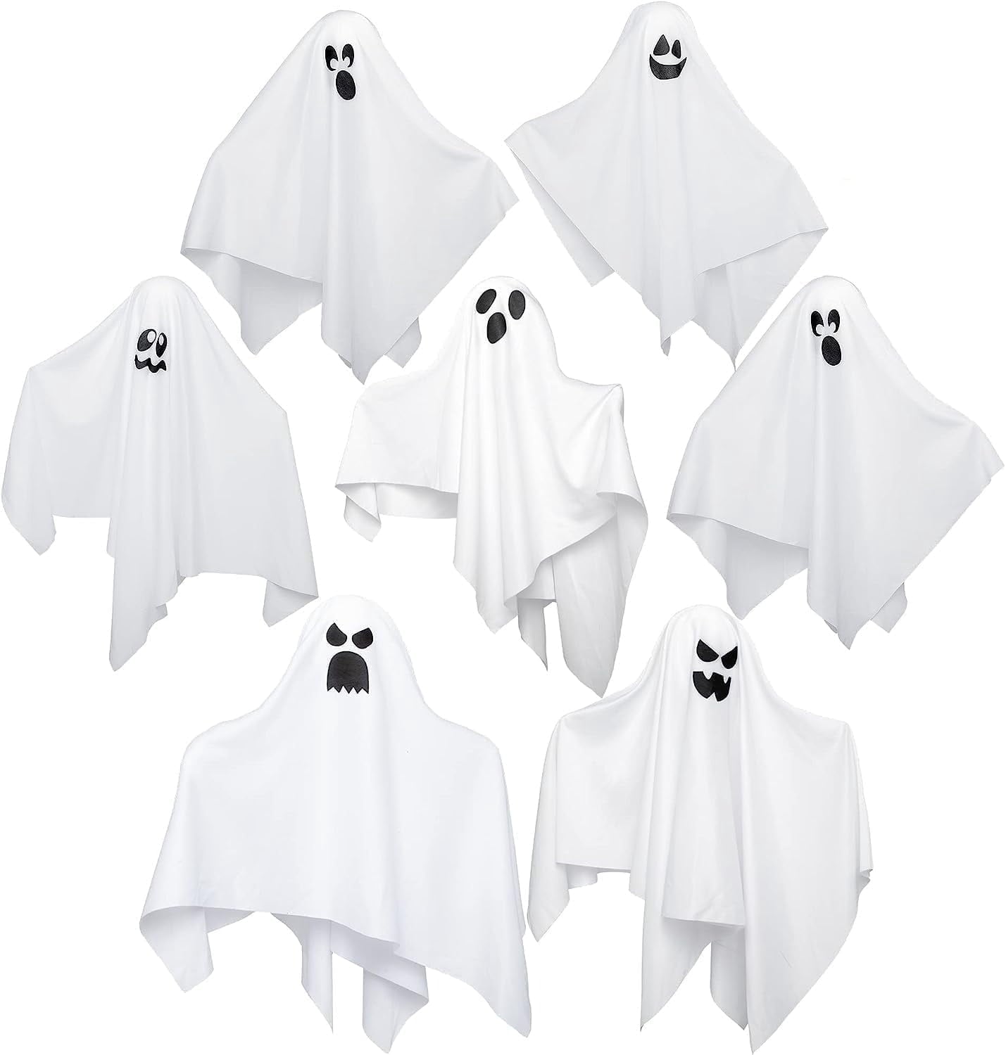 Joyfy 3 Pack Halloween Hanging Ghosts Decorations,27.5" Cute Scary Flying Ghosts Outdoor Hanging Halloween Decorations Yard Decorations