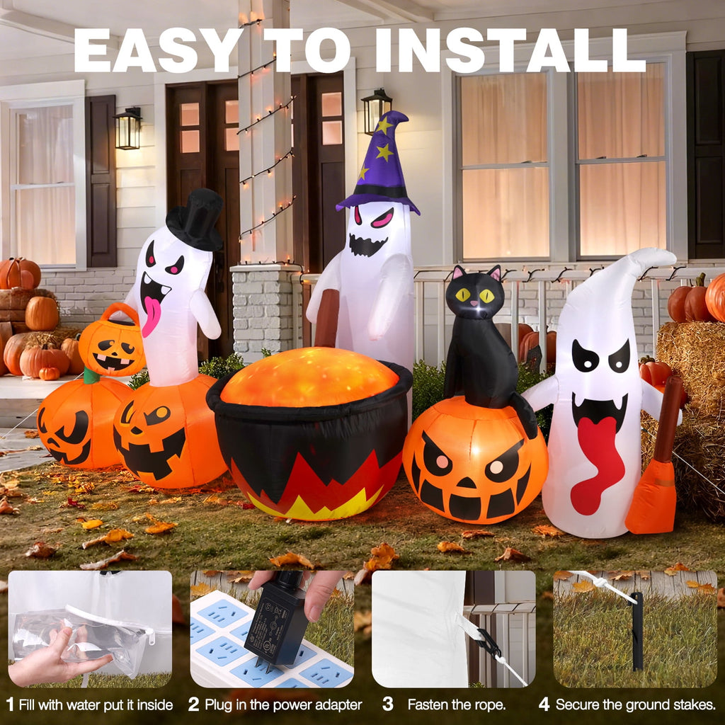 Ayieyill 10FT Halloween Inflatables Blow up LED Giant Red Ghost for Outdoor Halloween Yard Inflatables Garden Yard Lawn