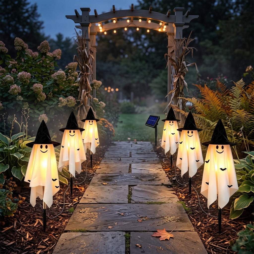 Clearance! Highland Cow Solar Garden Light, 18in Garden Statue with LED Glow, Waterproof Outdoor Yard Decor Stake, Resin Lawn Pathway Light for Backyard Patio Porch Halloween Gift