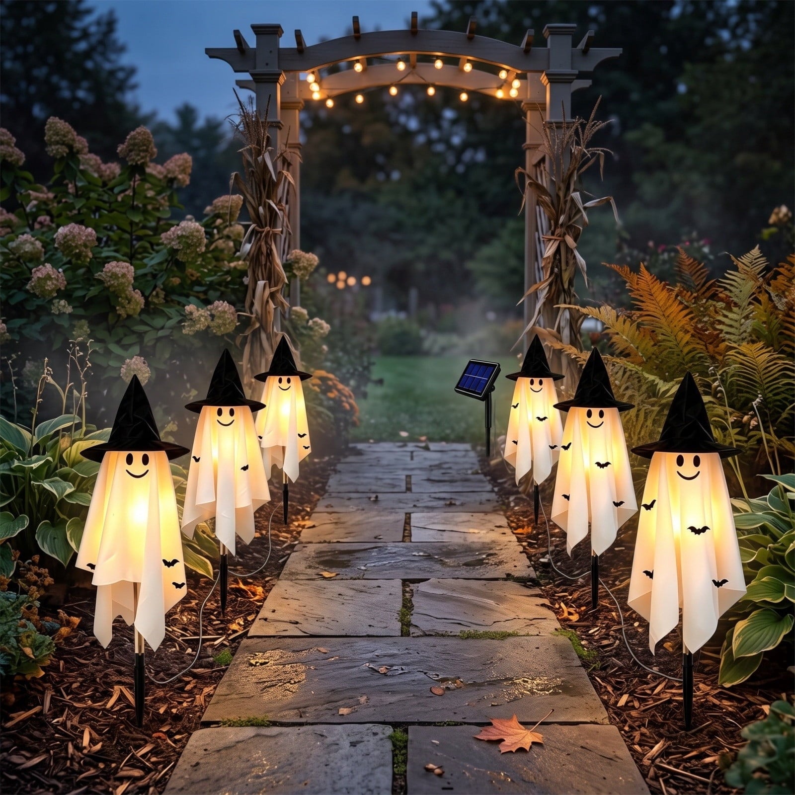 Clearance! Highland Cow Solar Garden Light, 18in Garden Statue with LED Glow, Waterproof Outdoor Yard Decor Stake, Resin Lawn Pathway Light for Backyard Patio Porch Halloween Gift