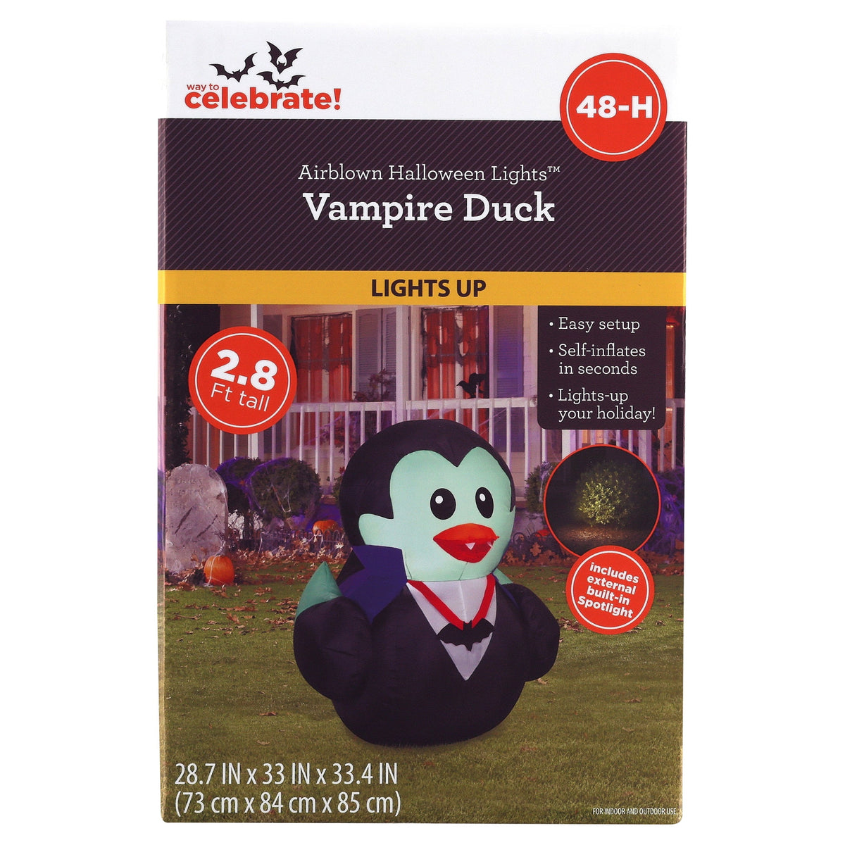 Vampire Duck Airblown Yard Inflatable, Multicolor, 2.8', Halloween by Way To Celebrate